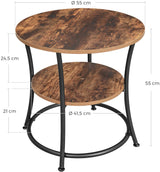 Table de chevet ronde "Daccana" métal bois