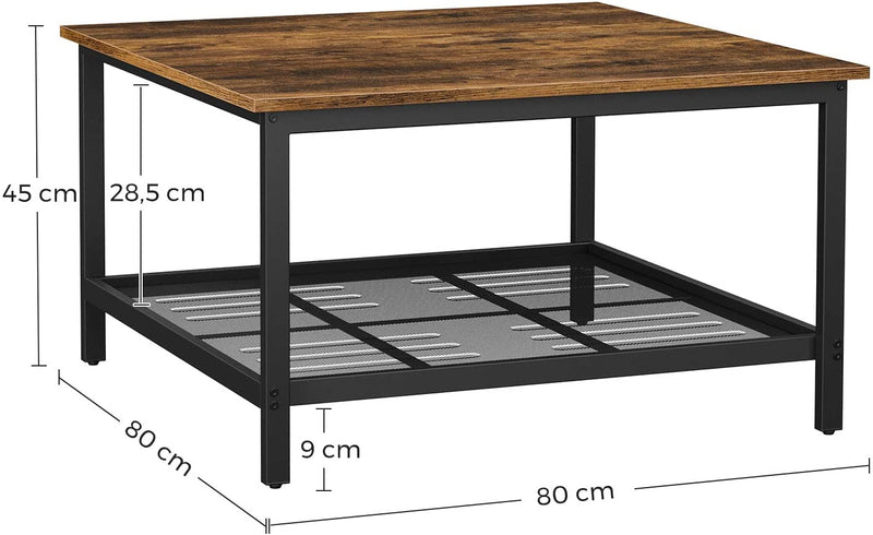Table basse carrée "Hyderabad" métal bois